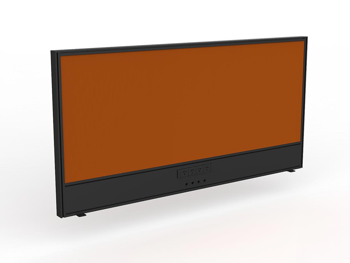 OL Studio Screen with Ducting for Agile Shared Desk – Breath Fabric with Black Frame
