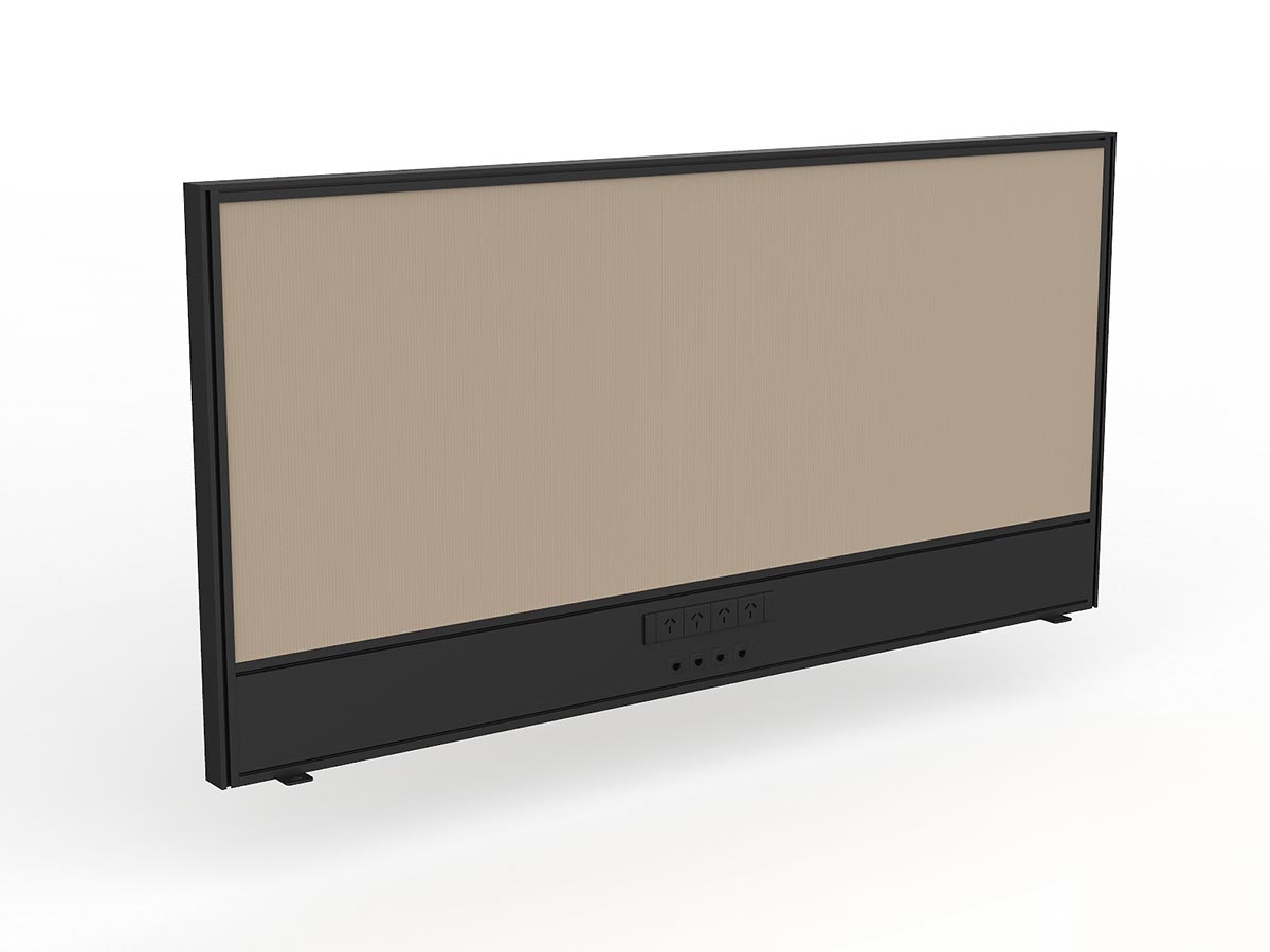 OL Studio Screen with Ducting for Agile Shared Desk – Breath Fabric with Black Frame