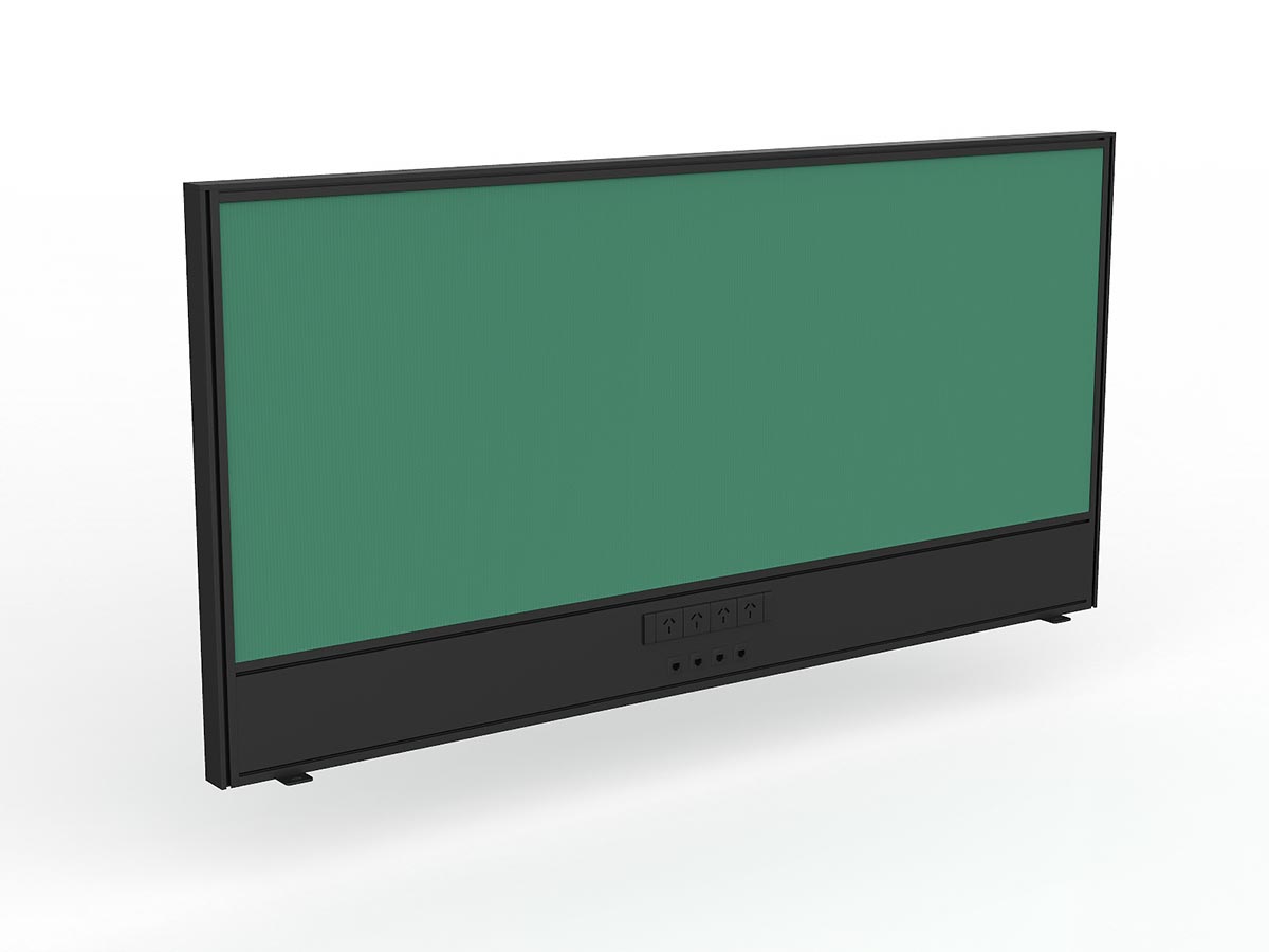 OL Studio Screen with Ducting for Agile Shared Desk – Breath Fabric with Black Frame