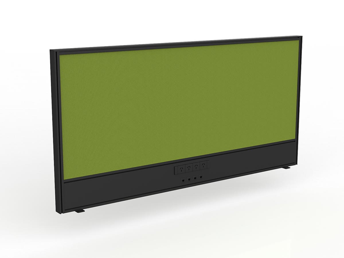 OL Studio Screen with Ducting for Agile Shared Desk – Splice Fabric with Black Frame