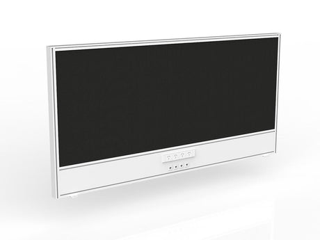 OL Studio Screen with Ducting for Agile Shared Desk – Splice Fabric with White Frame