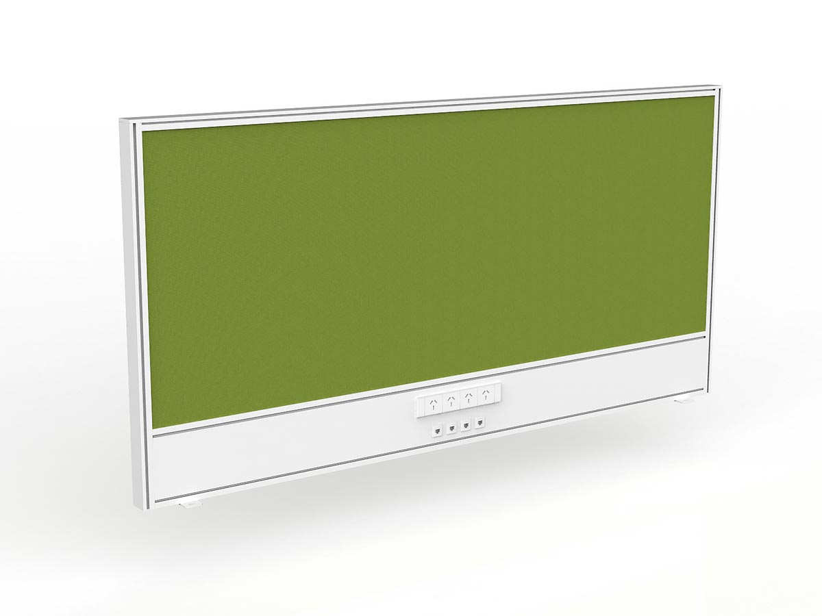 OL Studio Screen with Ducting for Agile Shared Desk – Splice Fabric with White Frame