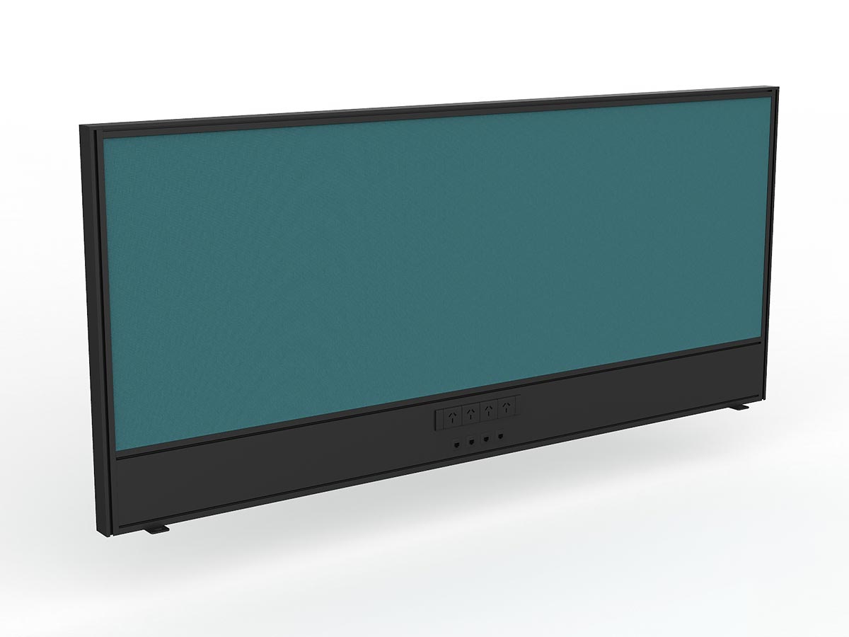 OL Studio Screen with Ducting for Agile Shared Desk – Splice Fabric with Black Frame