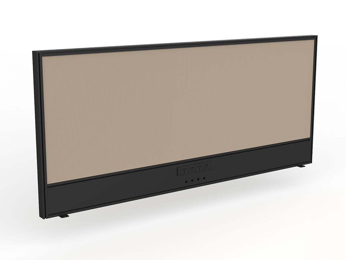 OL Studio Screen with Ducting for Agile Shared Desk – Breath Fabric with Black Frame