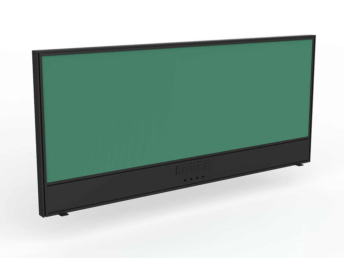 OL Studio Screen with Ducting for Agile Shared Desk – Breath Fabric with Black Frame