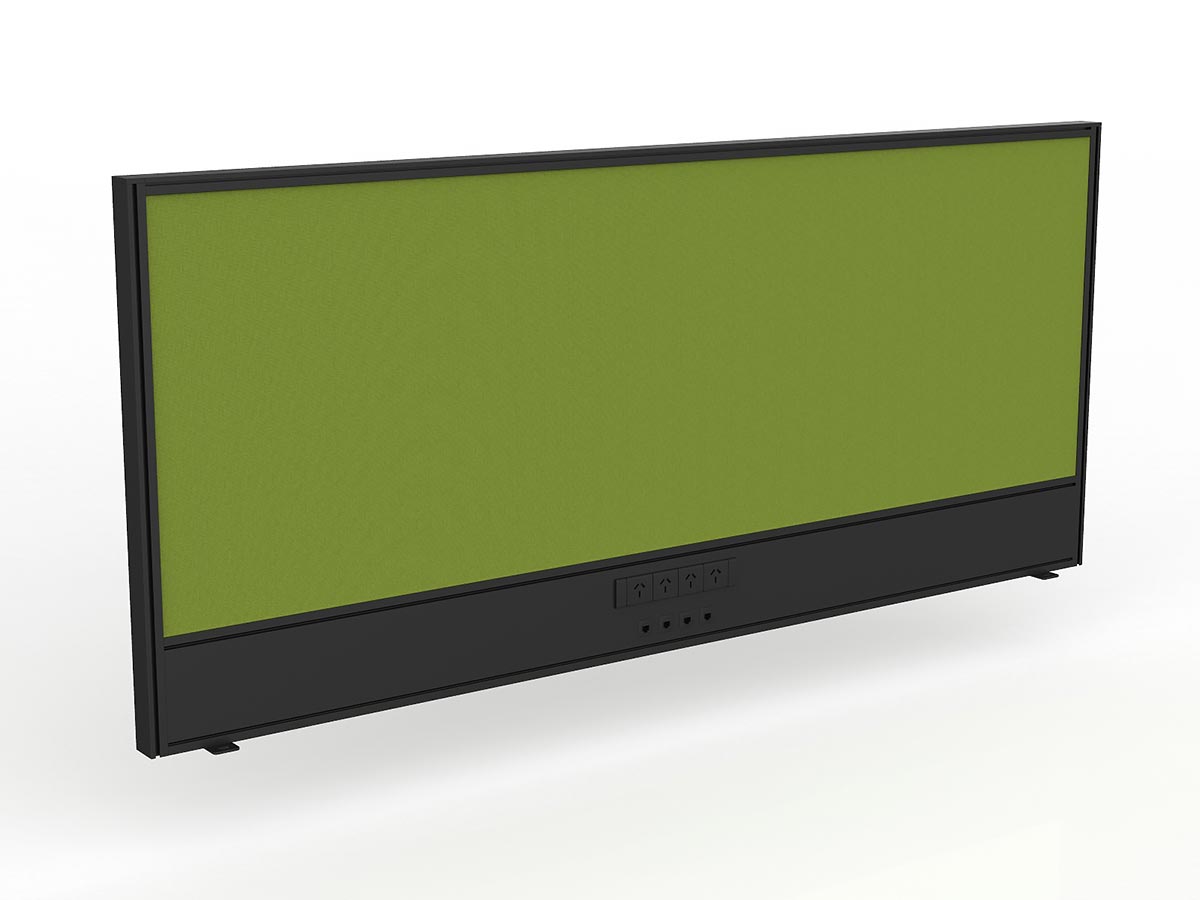 OL Studio Screen with Ducting for Agile Shared Desk – Splice Fabric with Black Frame