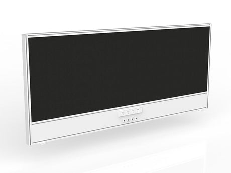 OL Studio Screen with Ducting for Agile Shared Desk – Splice Fabric with White Frame