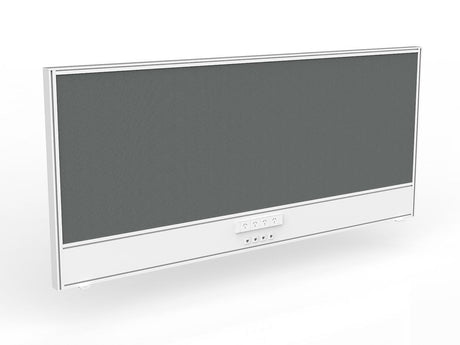 OL Studio Screen with Ducting for Agile Shared Desk – Splice Fabric with White Frame