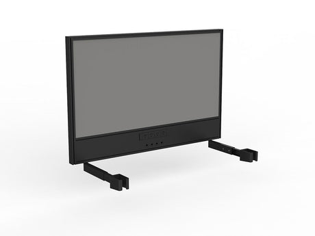 OL Studio Screen with Ducting for Agile Individual Desk – Breath Fabric with Black Frame