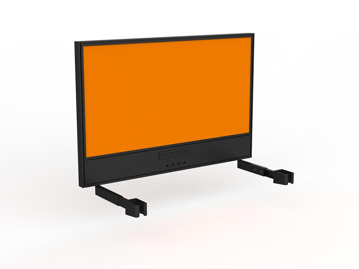 OL Studio Screen with Ducting for Agile Individual Desk – Breath Fabric with Black Frame