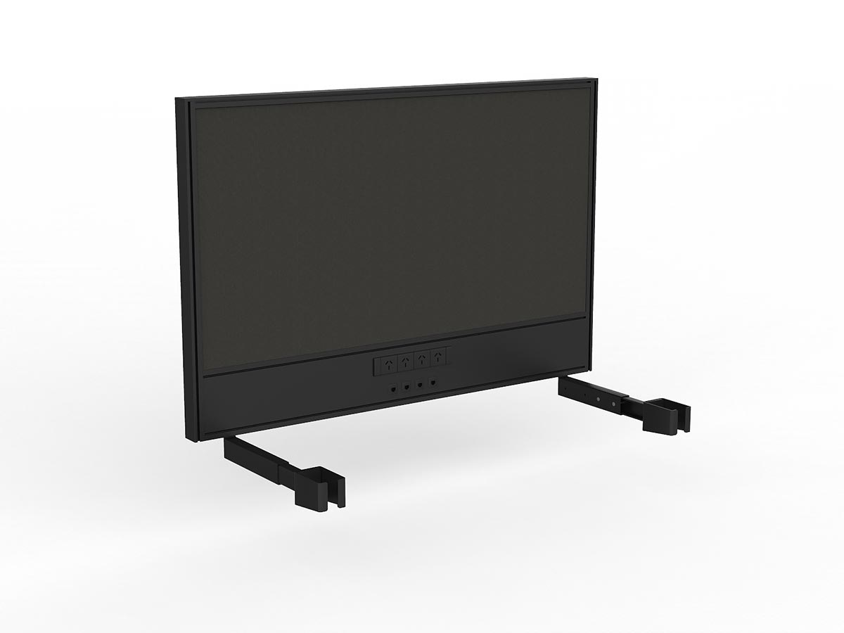 OL Studio Screen with Ducting for Agile Individual Desk – Splice Fabric with Black Frame