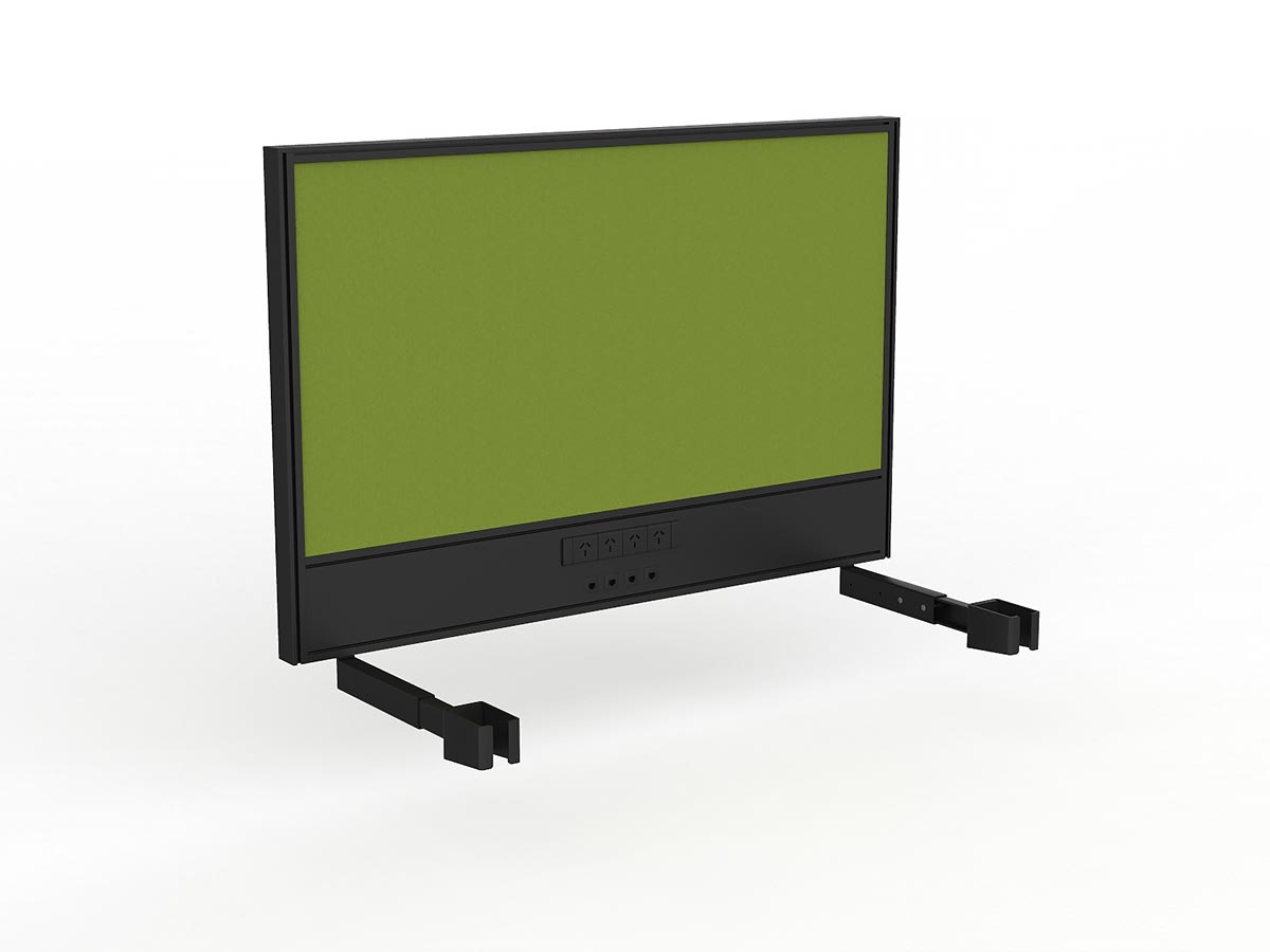 OL Studio Screen with Ducting for Agile Individual Desk – Splice Fabric with Black Frame
