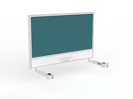OL Studio Screen with Ducting for Agile Individual Desk – Splice Fabric with White Frame