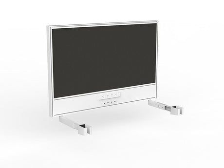 OL Studio Screen with Ducting for Agile Individual Desk – Splice Fabric with White Frame