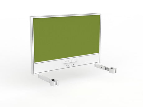 OL Studio Screen with Ducting for Agile Individual Desk – Splice Fabric with White Frame