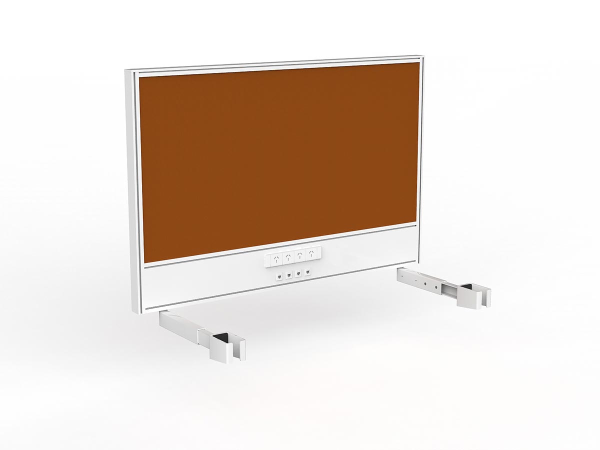 OL Studio Screen with Ducting for Agile Individual Desk – Splice Fabric with White Frame