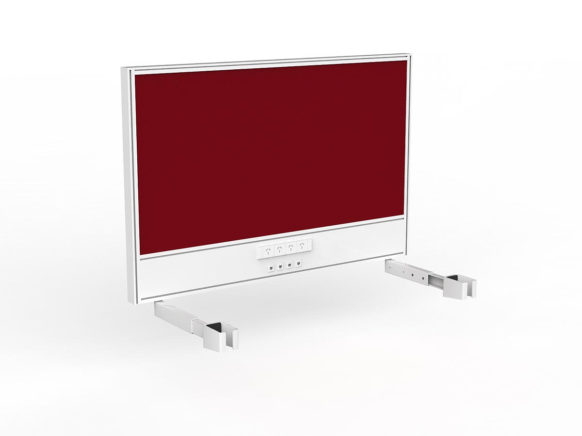 OL Studio Screen with Ducting for Agile Individual Desk – Splice Fabric with White Frame