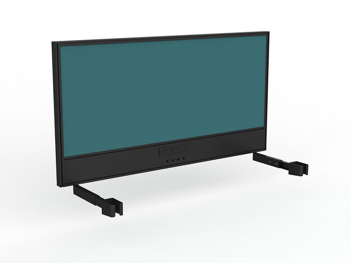 OL Studio Screen with Ducting for Agile Individual Desk – Splice Fabric with Black Frame