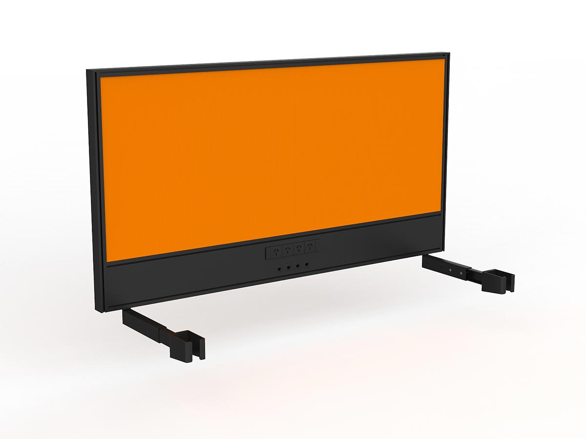 OL Studio Screen with Ducting for Agile Individual Desk – Breath Fabric with Black Frame