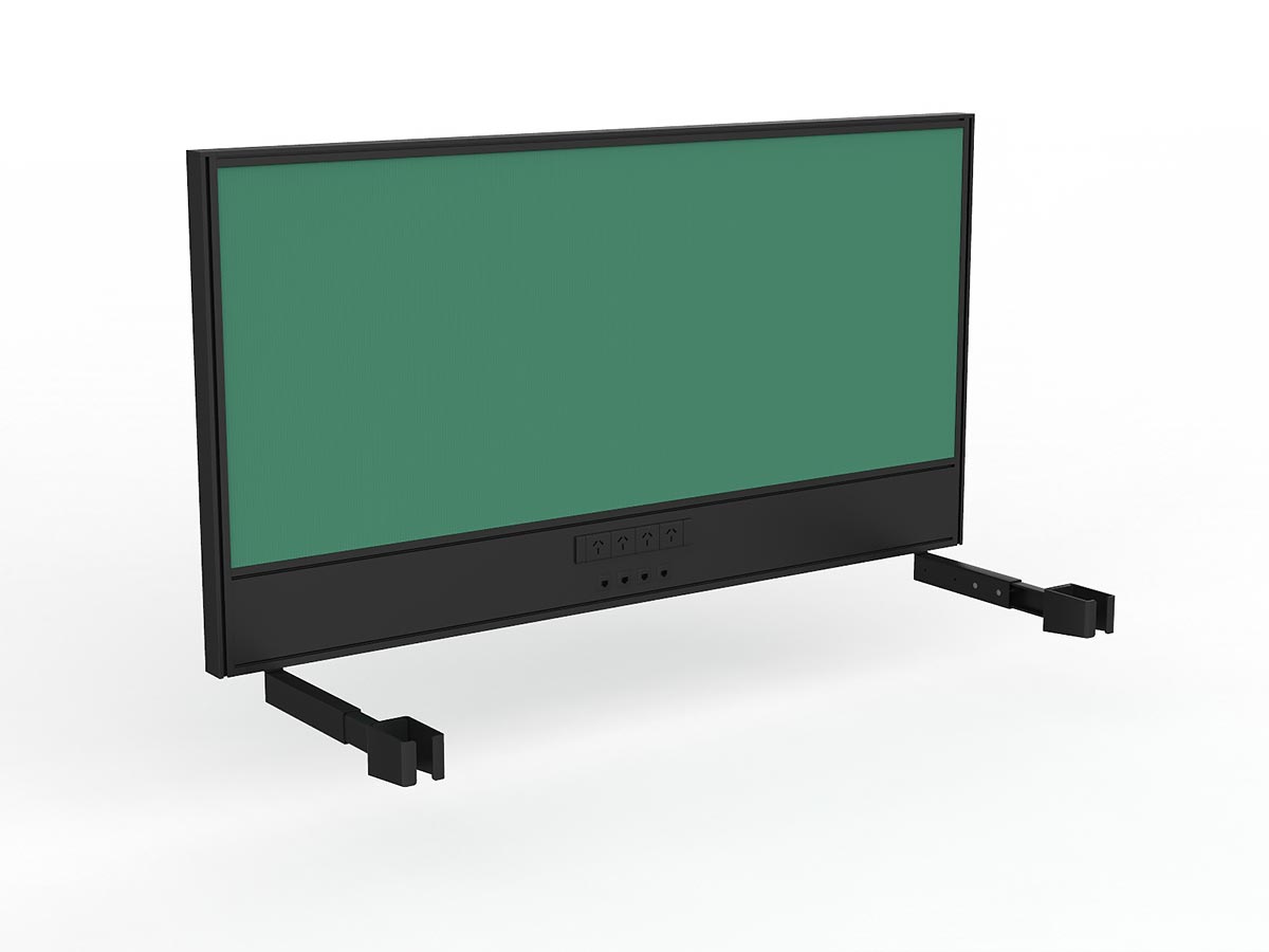 OL Studio Screen with Ducting for Agile Individual Desk – Breath Fabric with Black Frame