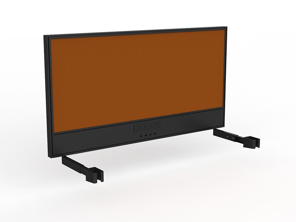 OL Studio Screen with Ducting for Agile Individual Desk – Splice Fabric with Black Frame