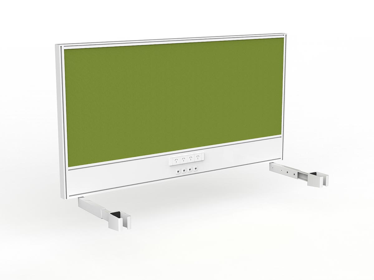 OL Studio Screen with Ducting for Agile Individual Desk – Splice Fabric with White Frame