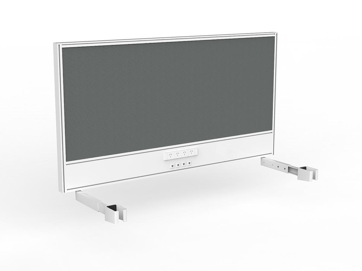 OL Studio Screen with Ducting for Agile Individual Desk – Splice Fabric with White Frame