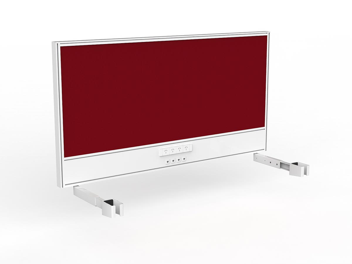 OL Studio Screen with Ducting for Agile Individual Desk – Splice Fabric with White Frame