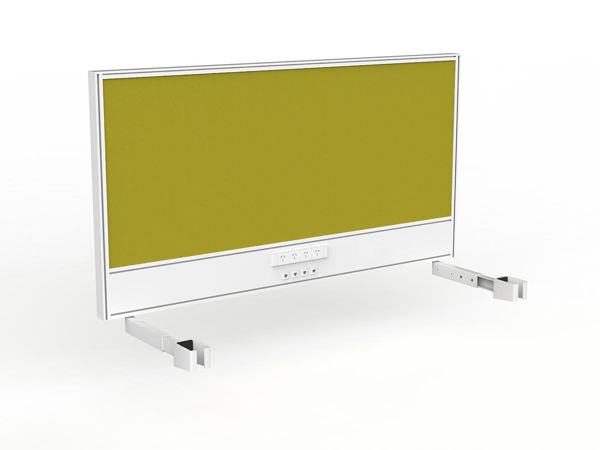 OL Studio Screen with Ducting for Agile Individual Desk – Splice Fabric with White Frame