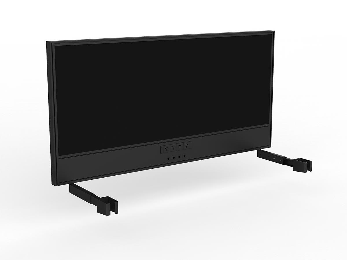 OL Studio Screen with Ducting for Agile Individual Desk – Breath Fabric with Black Frame