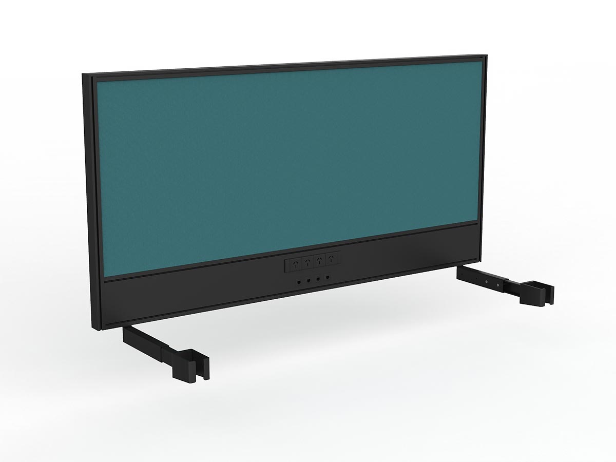 OL Studio Screen with Ducting for Agile Individual Desk – Splice Fabric with Black Frame