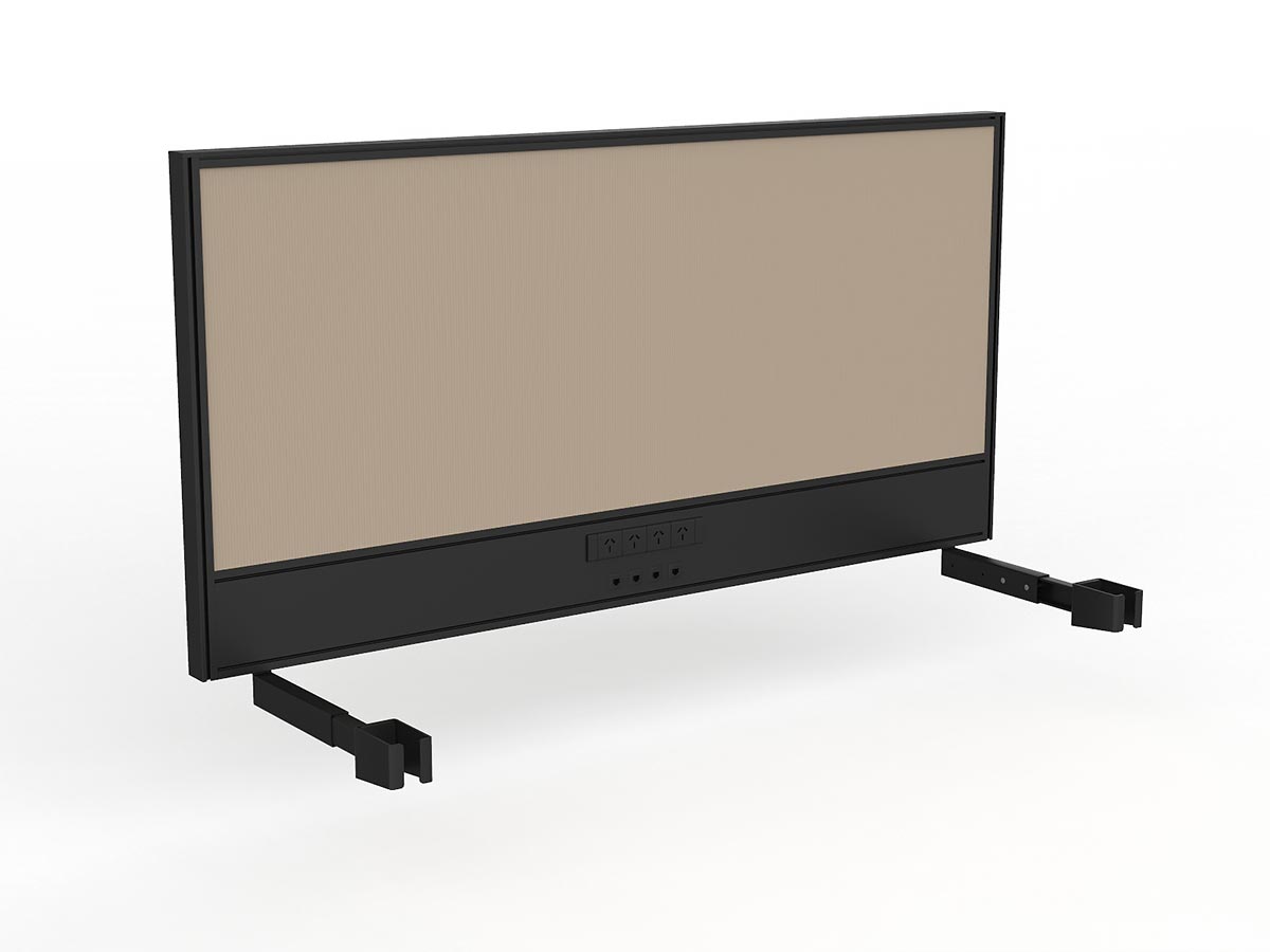 OL Studio Screen with Ducting for Agile Individual Desk – Breath Fabric with Black Frame