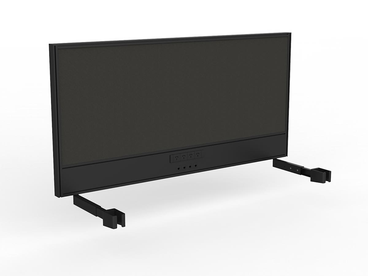 OL Studio Screen with Ducting for Agile Individual Desk – Splice Fabric with Black Frame