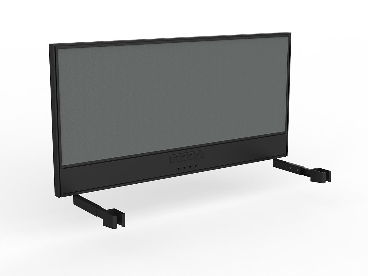 OL Studio Screen with Ducting for Agile Individual Desk – Splice Fabric with Black Frame