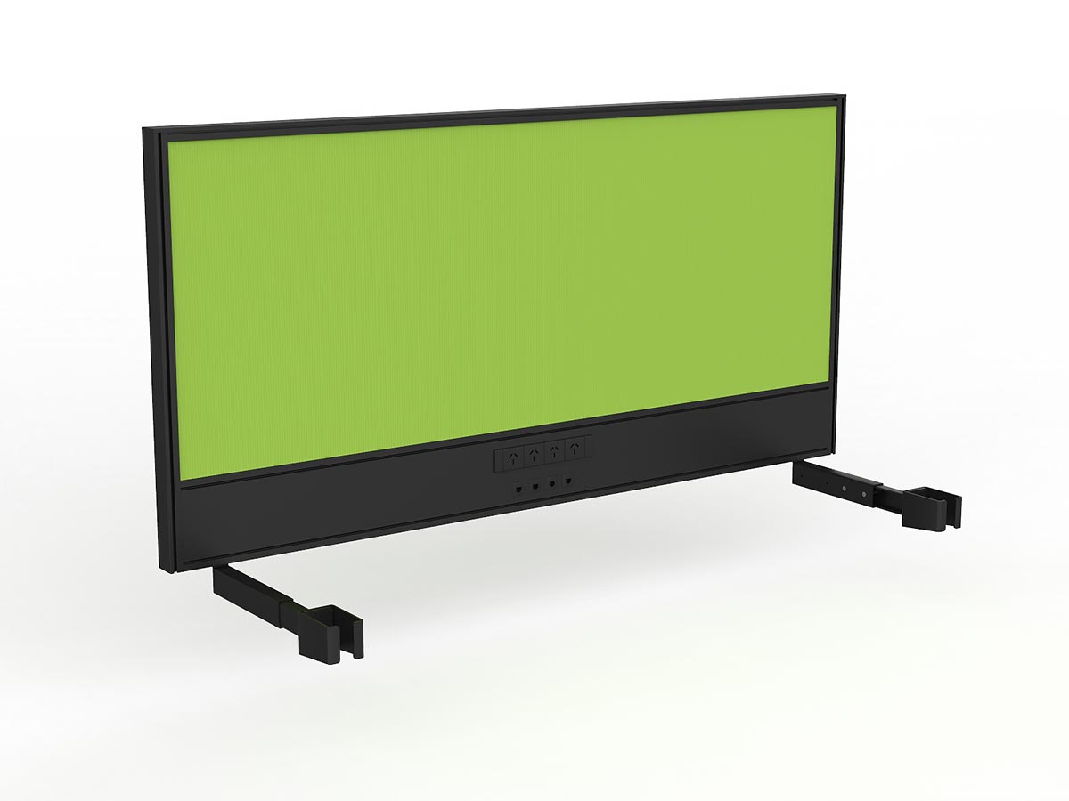 OL Studio Screen with Ducting for Agile Individual Desk – Breath Fabric with Black Frame