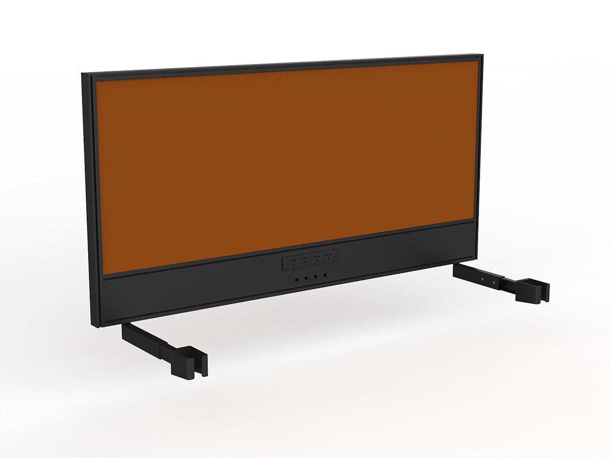 OL Studio Screen with Ducting for Agile Individual Desk – Splice Fabric with Black Frame