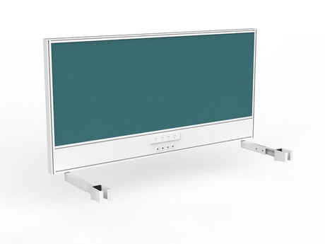 OL Studio Screen with Ducting for Agile Individual Desk – Splice Fabric with White Frame