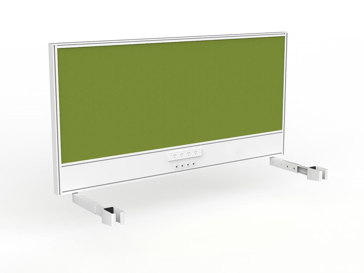 OL Studio Screen with Ducting for Agile Individual Desk – Splice Fabric with White Frame