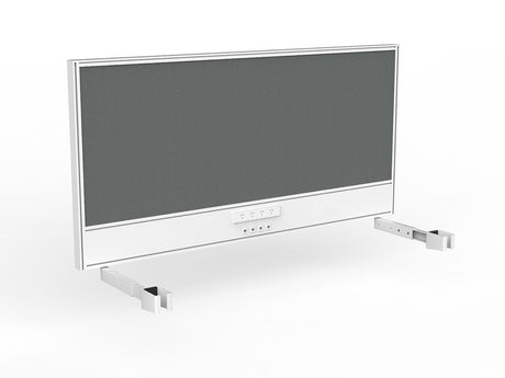OL Studio Screen with Ducting for Agile Individual Desk – Splice Fabric with White Frame