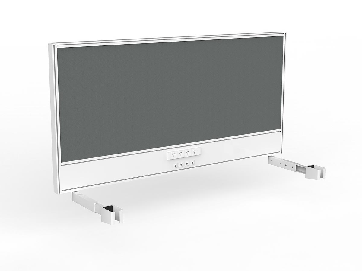 OL Studio Screen with Ducting for Agile Individual Desk – Splice Fabric with White Frame
