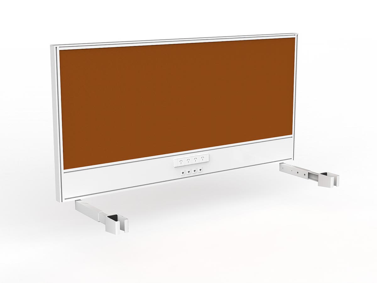 OL Studio Screen with Ducting for Agile Individual Desk – Splice Fabric with White Frame