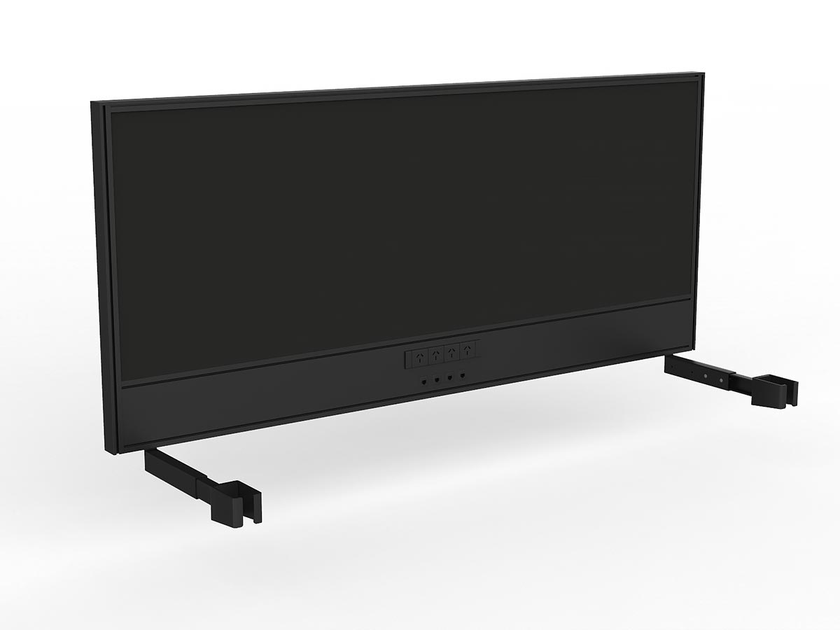 OL Studio Screen with Ducting for Agile Individual Desk – Splice Fabric with Black Frame