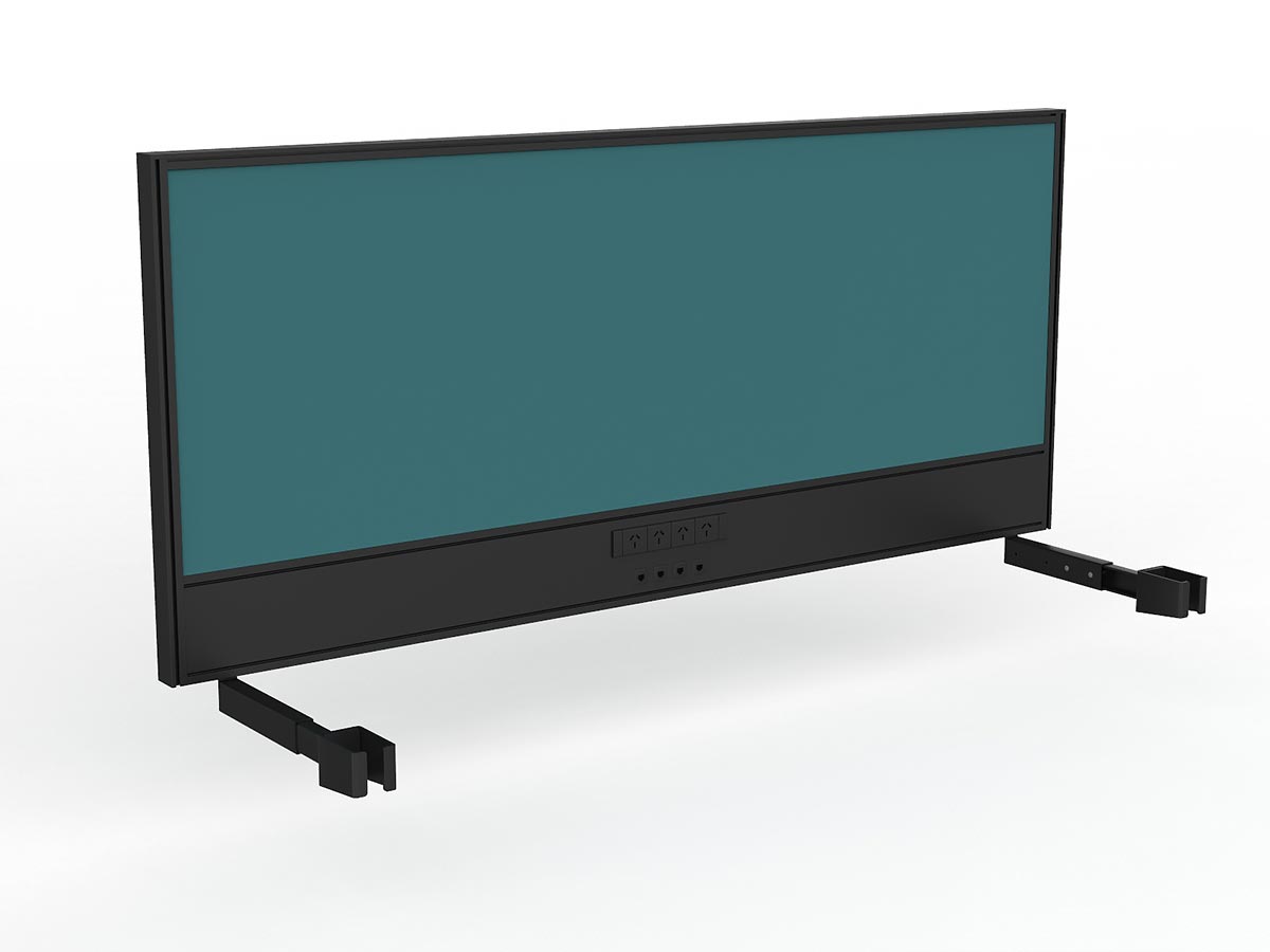 OL Studio Screen with Ducting for Agile Individual Desk – Splice Fabric with Black Frame