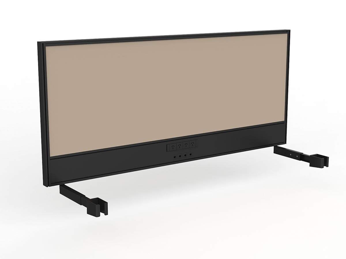 OL Studio Screen with Ducting for Agile Individual Desk – Breath Fabric with Black Frame