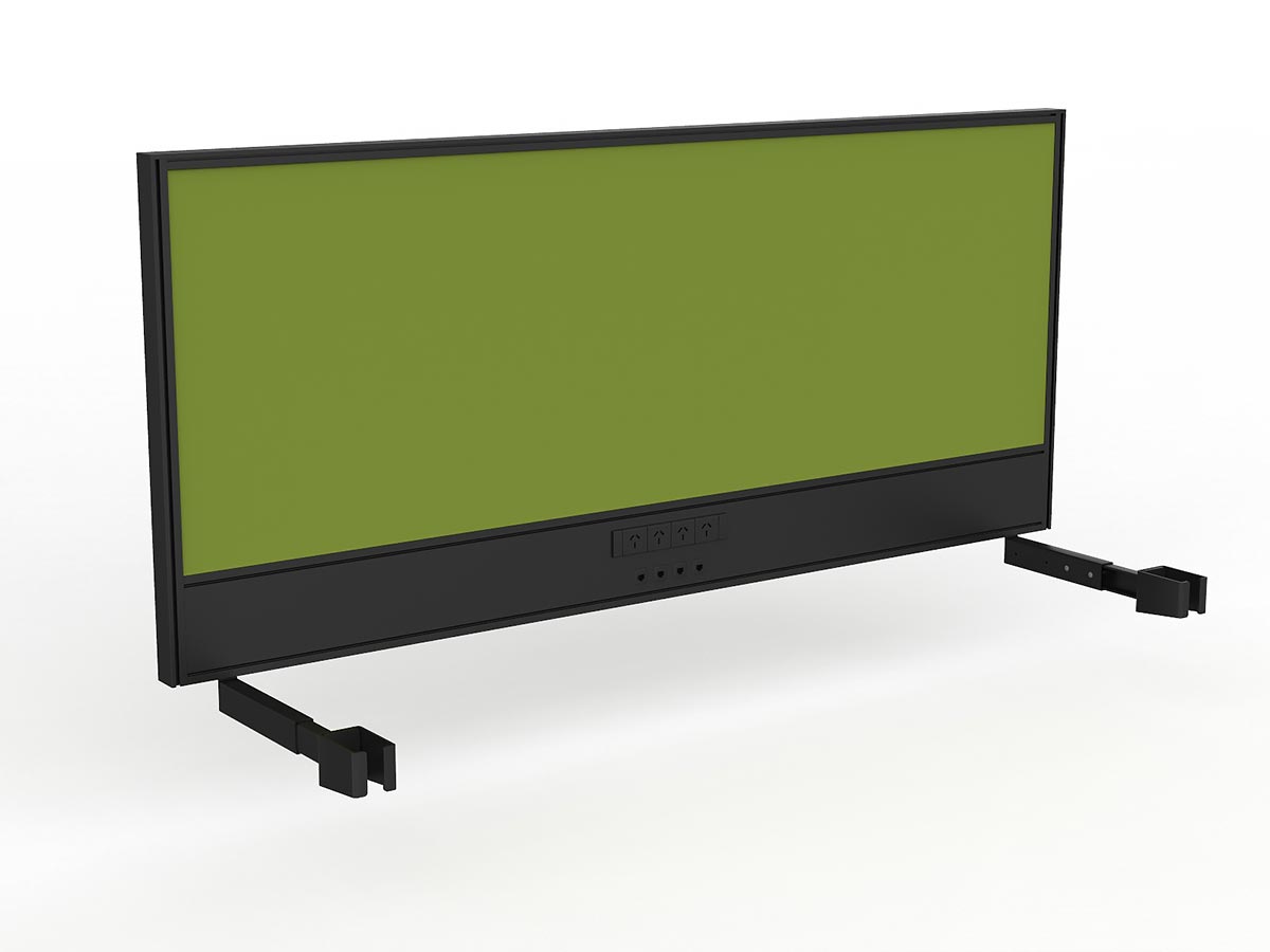 OL Studio Screen with Ducting for Agile Individual Desk – Splice Fabric with Black Frame