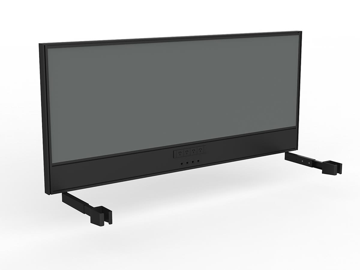 OL Studio Screen with Ducting for Agile Individual Desk – Splice Fabric with Black Frame