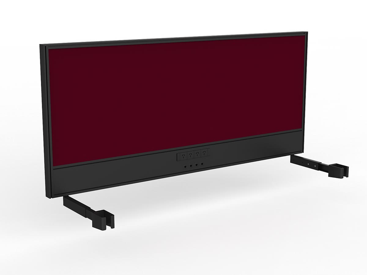 OL Studio Screen with Ducting for Agile Individual Desk – Breath Fabric with Black Frame