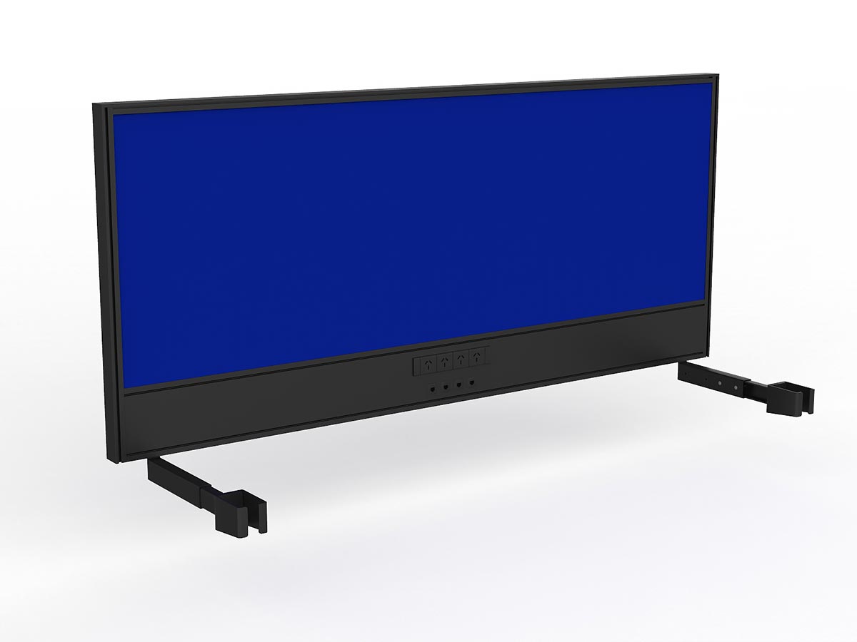 OL Studio Screen with Ducting for Agile Individual Desk – Breath Fabric with Black Frame