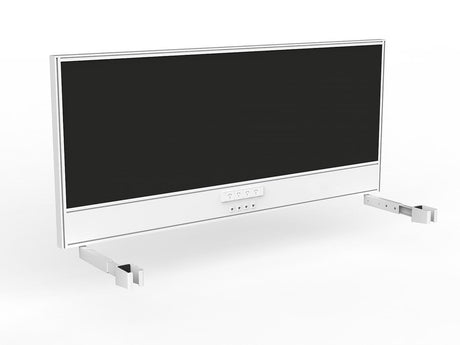 OL Studio Screen with Ducting for Agile Individual Desk – Splice Fabric with White Frame