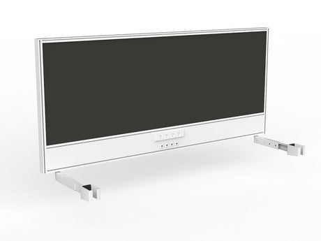 OL Studio Screen with Ducting for Agile Individual Desk – Splice Fabric with White Frame